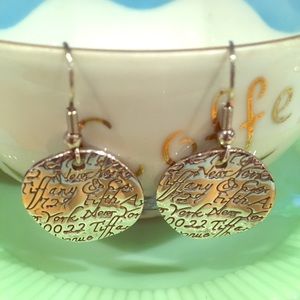 Circle large drop earrings. 925 Silver